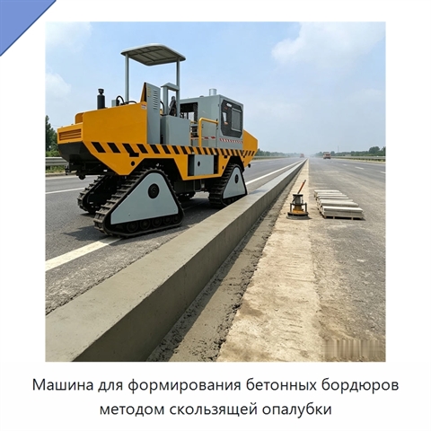 Машина для формирования бетонных бордюров методом скользящей опалубки