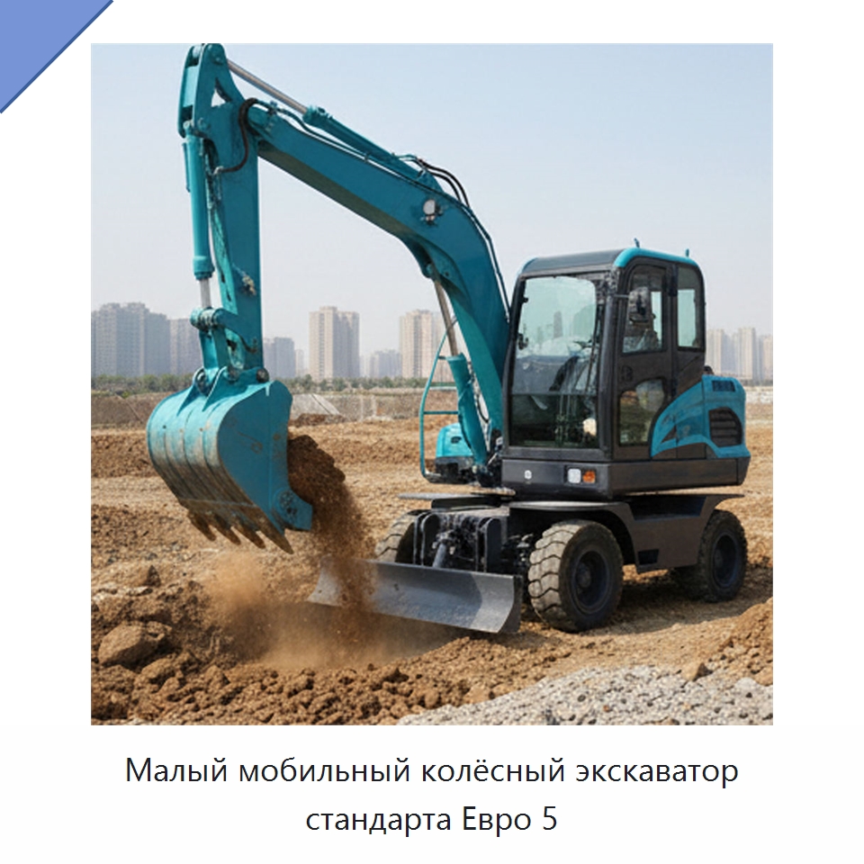 Малый мобильный колёсный экскаватор стандарта Евро 5 — Землеройная техника