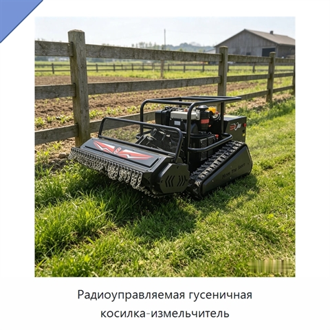 Радиоуправляемая гусеничная косилка-измельчитель