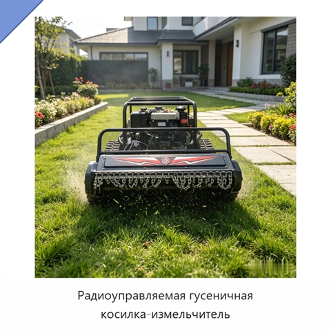 Радиоуправляемая гусеничная косилка-измельчитель