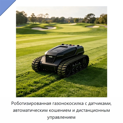 Роботизированная газонокосилка с датчиками, автоматическим кошением и дистанционным управлением