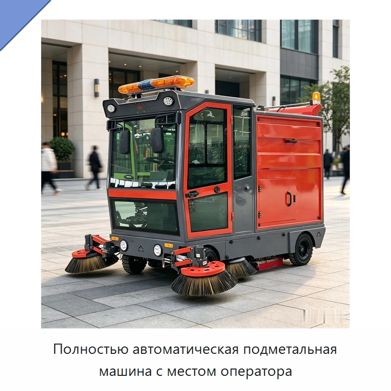 Полностью автоматическая подметальная машина с местом оператора — Коммунальная техника