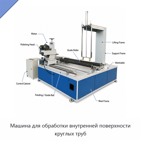 Машина для обработки внутренней поверхности круглых труб