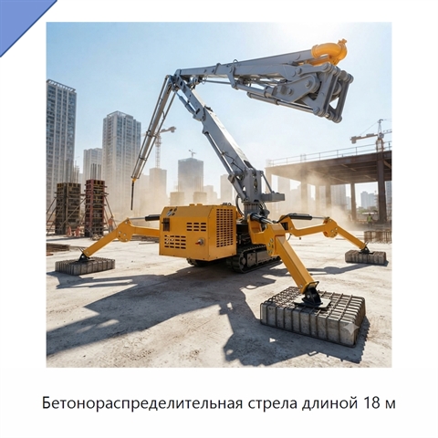 Бетонораспределительная стрела длиной 18 м