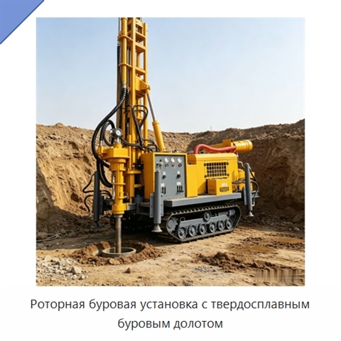 Роторная буровая установка с твердосплавным буровым долотом