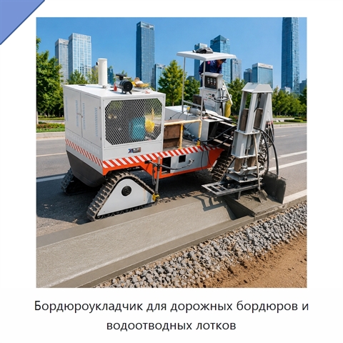 Бордюроукладчик для дорожных бордюров и водоотводных лотков