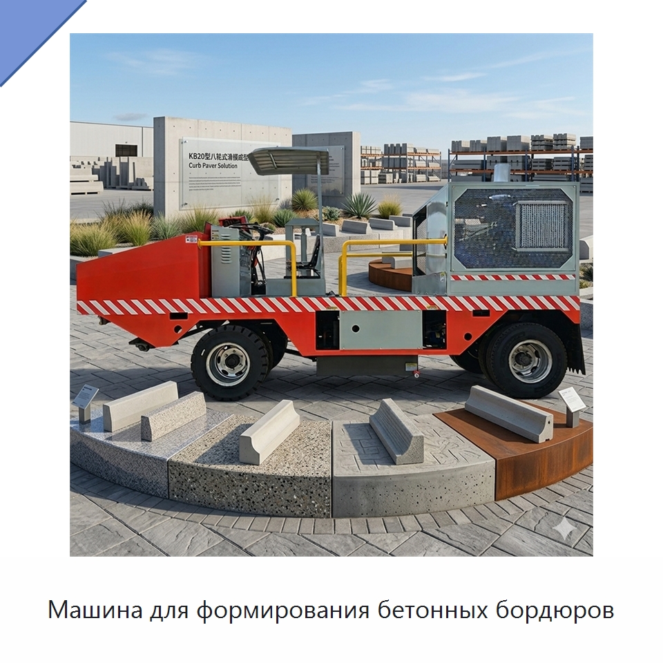 Машина для формирования бетонных бордюров — Дорожная техника