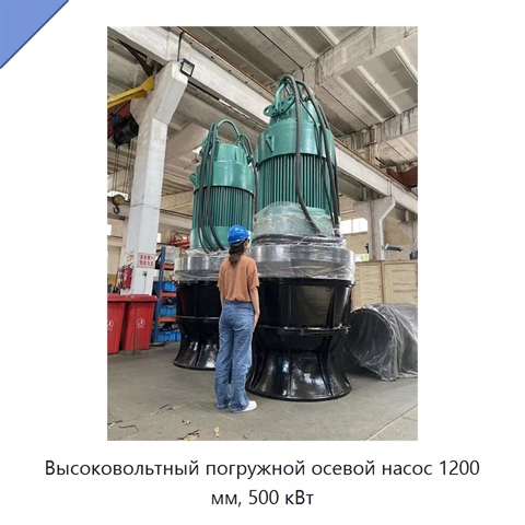 Высоковольтный погружной осевой насос 1200 мм, 500 кВт