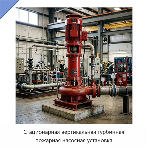 Стационарная вертикальная турбинная пожарная насосная установка