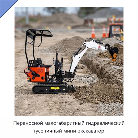 Переносной малогабаритный гидравлический гусеничный мини-экскаватор