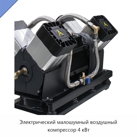 Электрический малошумный воздушный компрессор 4 кВт