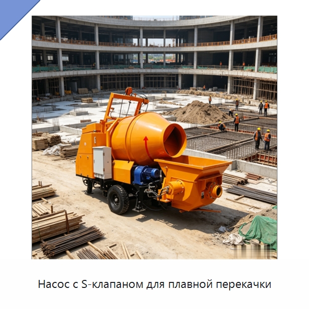 Насос с S-клапаном для плавной перекачки — Оборудование для работы с бетоном