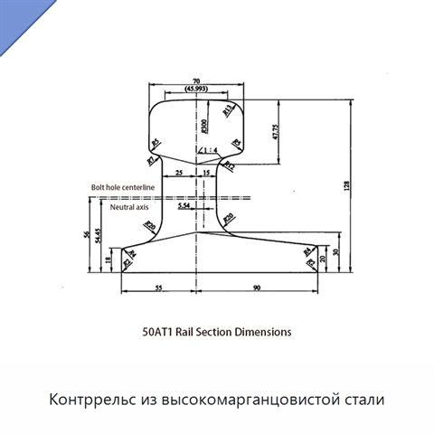 Контррельс из высокомарганцовистой стали