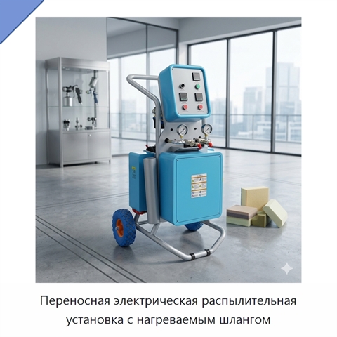 Переносная электрическая распылительная установка с нагреваемым шлангом