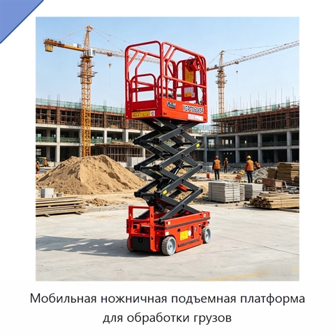 Мобильная ножничная подъемная платформа для обработки грузов