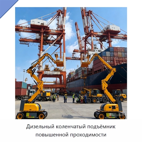 Дизельный коленчатый подъёмник повышенной проходимости