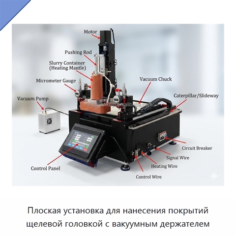 Плоская установка для нанесения покрытий щелевой головкой с вакуумным держателем
