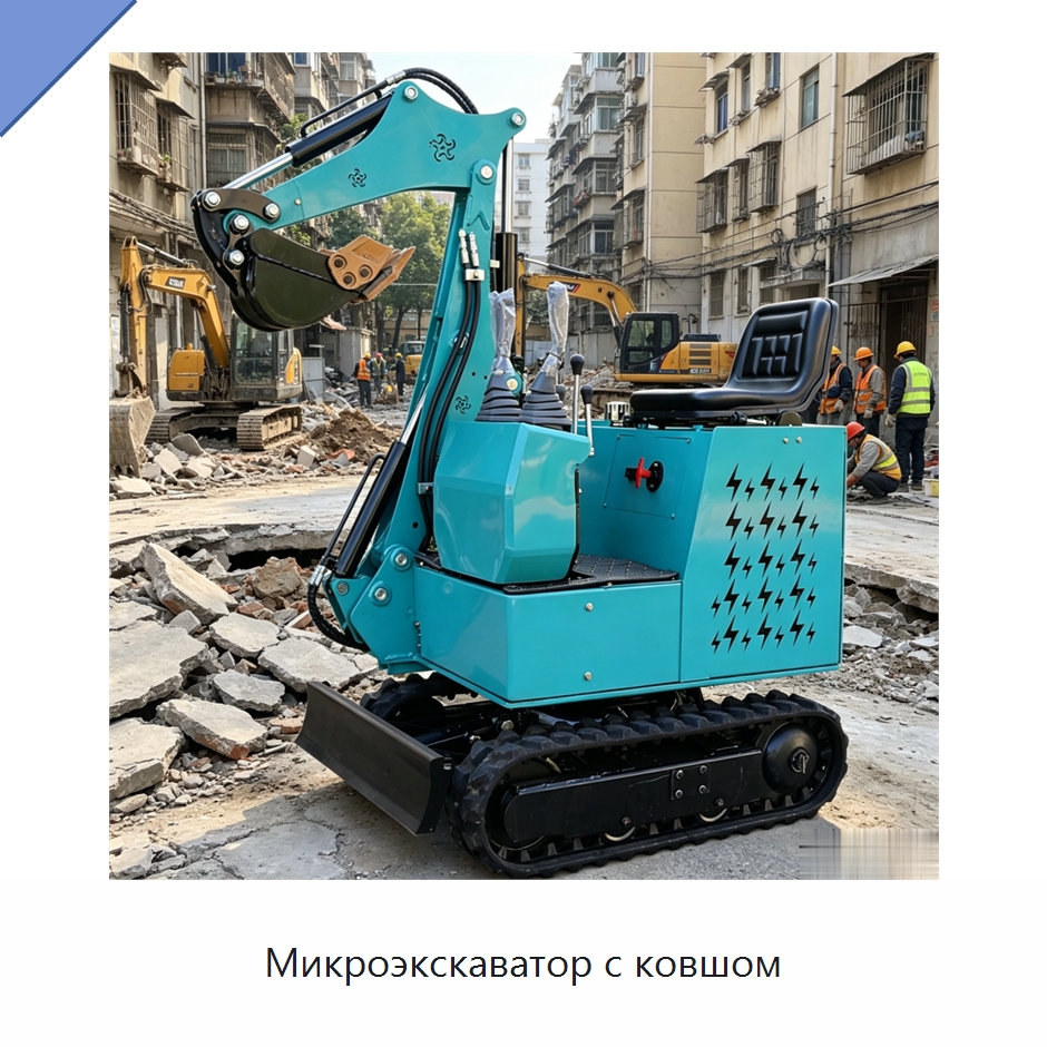 Микроэкскаватор с ковшом — Землеройная техника