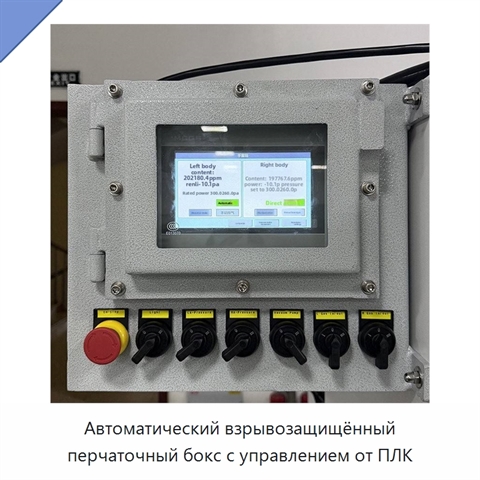 Автоматический взрывозащищённый перчаточный бокс с управлением от ПЛК