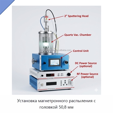 Установка магнетронного распыления с головкой 50,8 мм