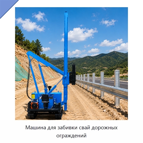 Машина для забивки свай дорожных ограждений