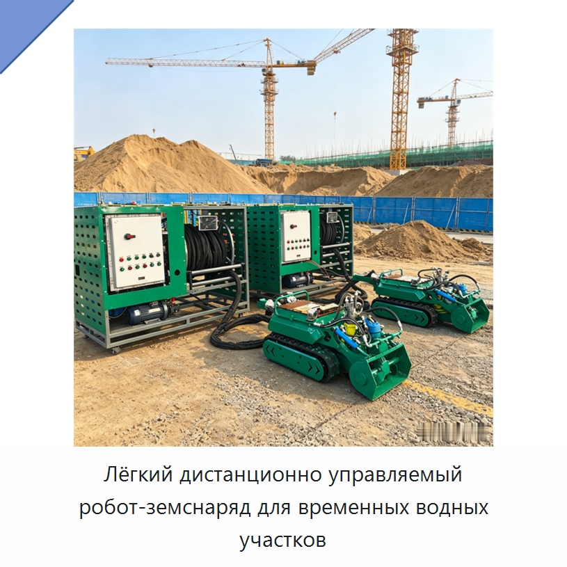 Лёгкий дистанционно управляемый робот-земснаряд для временных водных участков — Специальные промышленные роботы