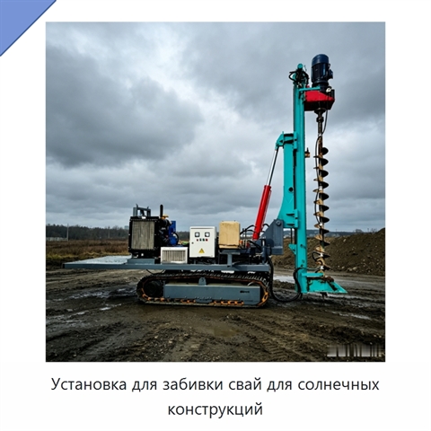 Установка для забивки свай для солнечных конструкций