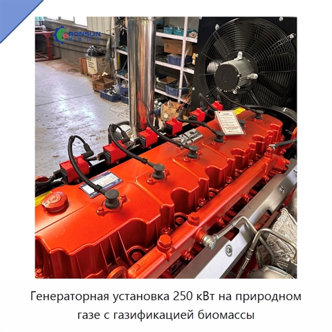Генераторная установка 250 кВт на природном газе с газификацией биомассы