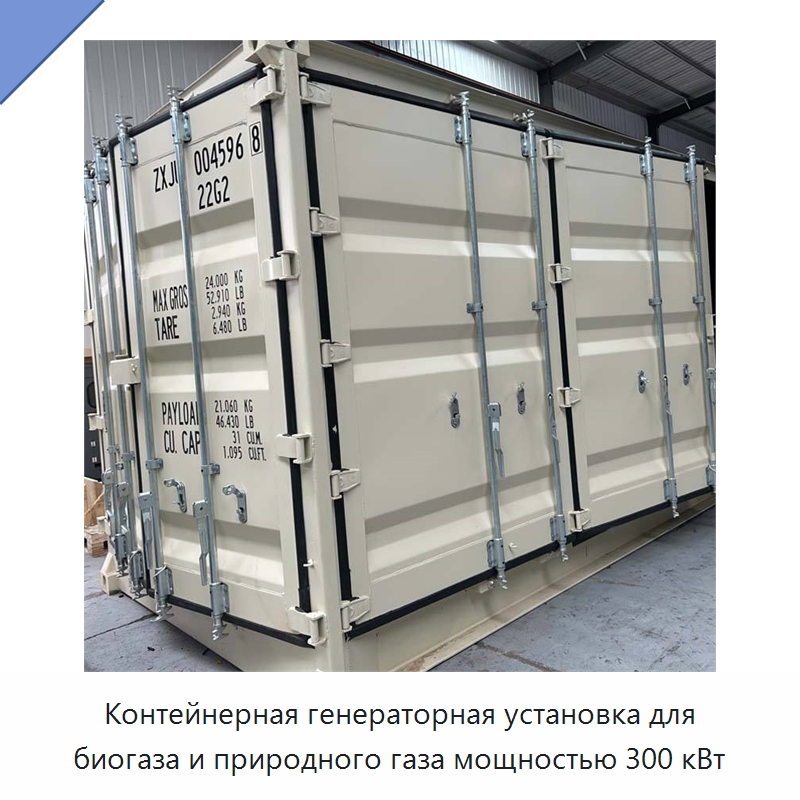 Контейнерная генераторная установка для биогаза и природного газа мощностью 300 кВт — Газотурбинные генераторы