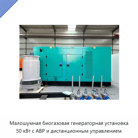 Малошумная биогазовая генераторная установка 50 кВт с АВР и дистанционным управлением