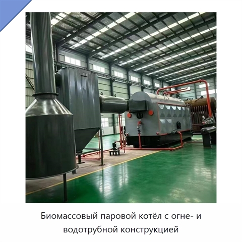 Биомассовый паровой котёл с огне- и водотрубной конструкцией