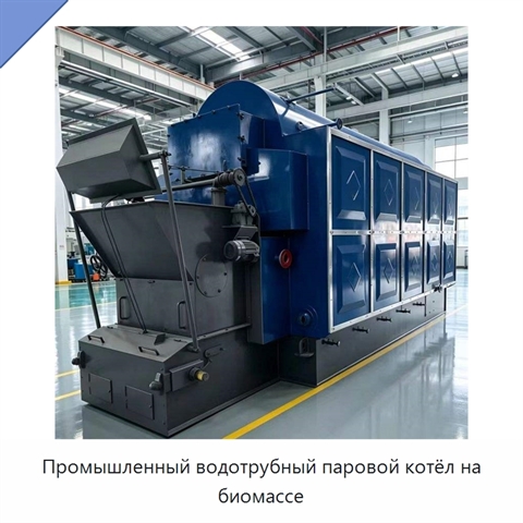 Промышленный водотрубный паровой котёл на биомассе