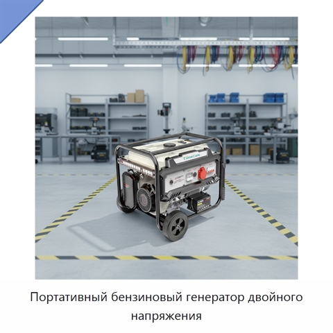 Портативный бензиновый генератор двойного напряжения