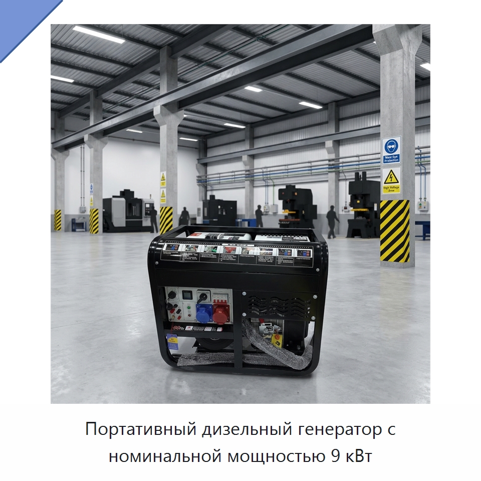 Портативный дизельный генератор с номинальной мощностью 9 кВт — Дизельные генераторы