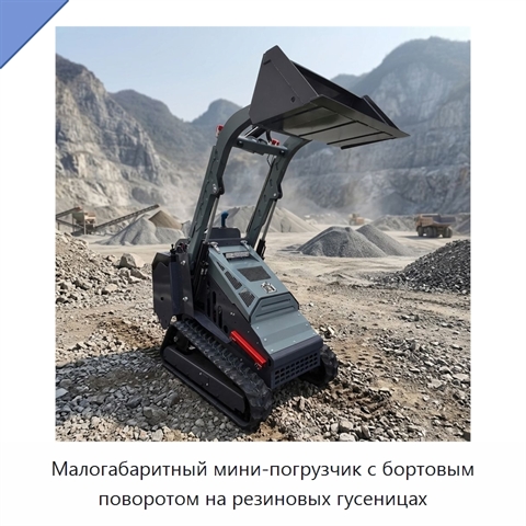 Малогабаритный мини-погрузчик с бортовым поворотом на резиновых гусеницах
