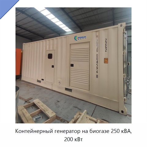 Контейнерный генератор на биогазе 250 кВА, 200 кВт
