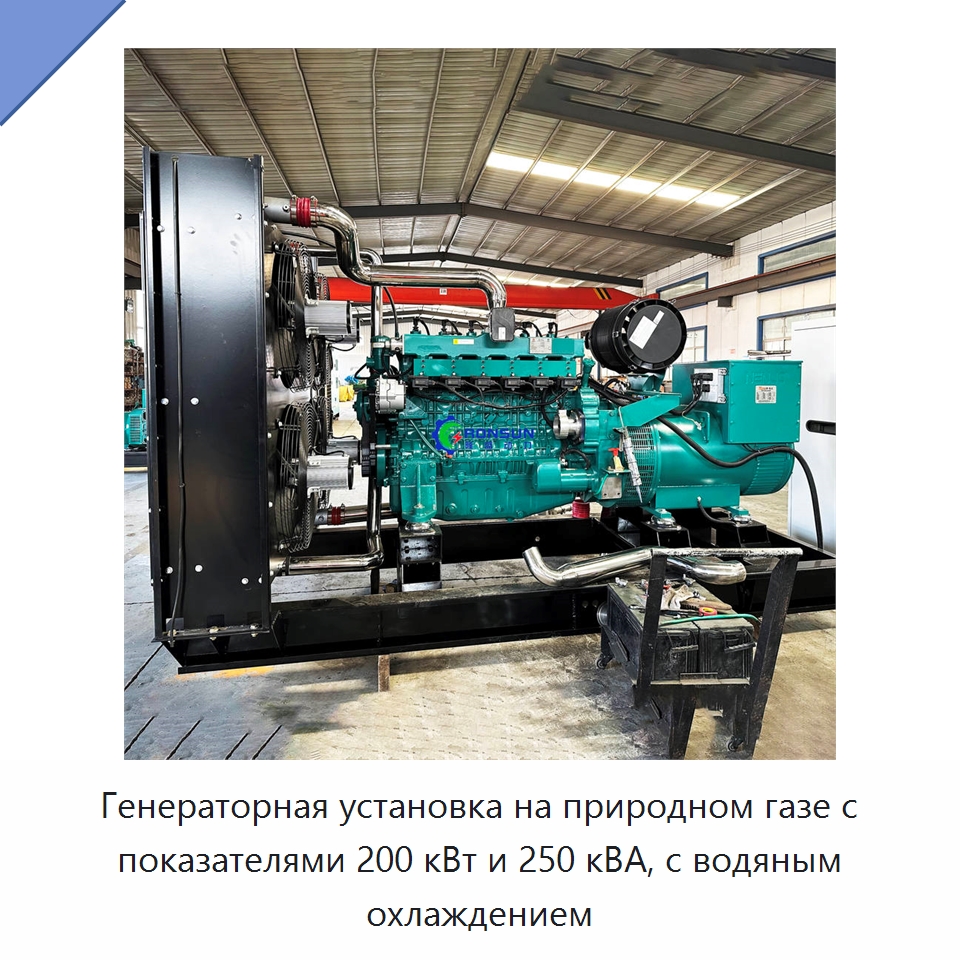 Генераторная установка на природном газе с показателями 200 кВт и 250 кВА, с водяным охлаждением — Генерация электроэнергии