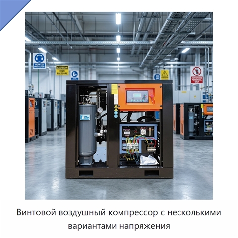 Винтовой воздушный компрессор с несколькими вариантами напряжения