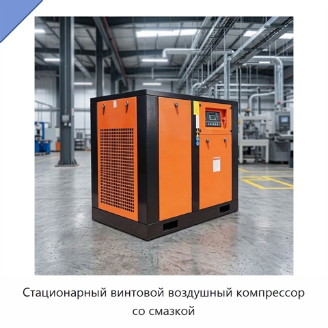 Стационарный винтовой воздушный компрессор со смазкой