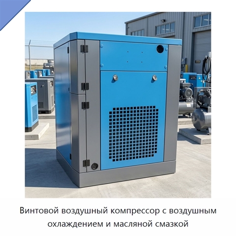 Винтовой воздушный компрессор с воздушным охлаждением и масляной смазкой