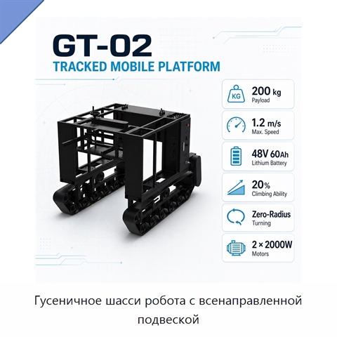Гусеничное шасси робота с всенаправленной подвеской