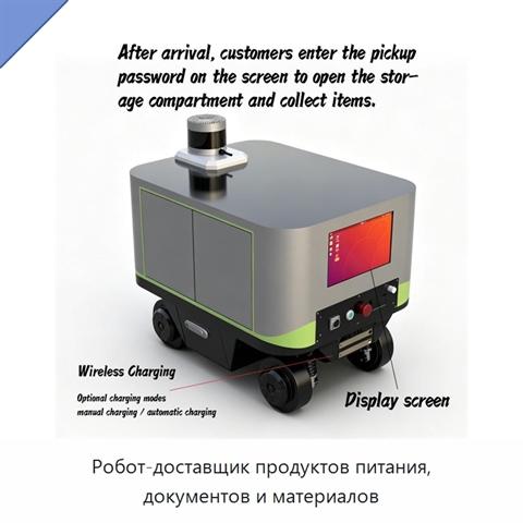 Робот-доставщик продуктов питания, документов и материалов