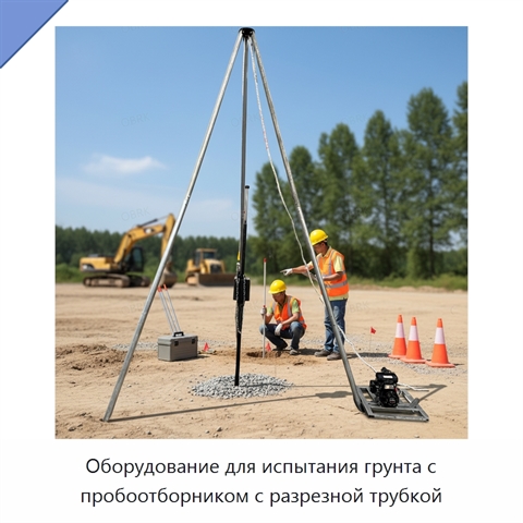 Оборудование для испытания грунта с пробоотборником с разрезной трубкой