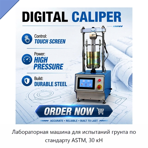 Лабораторная машина для испытаний грунта по стандарту ASTM, 30 кН