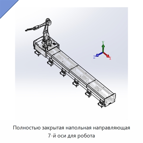 Полностью закрытая напольная направляющая 7-й оси для робота
