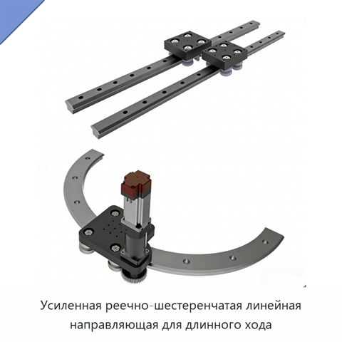 Усиленная реечно-шестеренчатая линейная направляющая для длинного хода