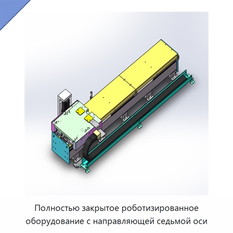 Полностью закрытое роботизированное оборудование с направляющей седьмой оси