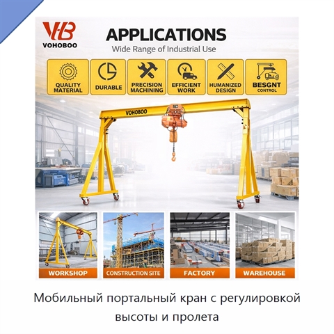 Мобильный портальный кран с регулировкой высоты и пролета