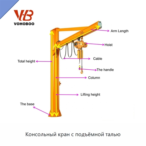 Консольный кран с подъёмной талью