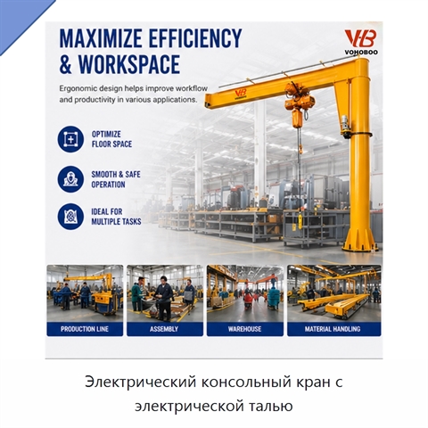 Электрический консольный кран с электрической талью
